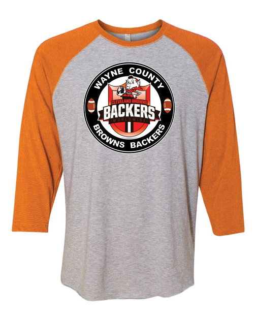 Wayne County Browns Backers Design on Raglan 3/4 Quarters