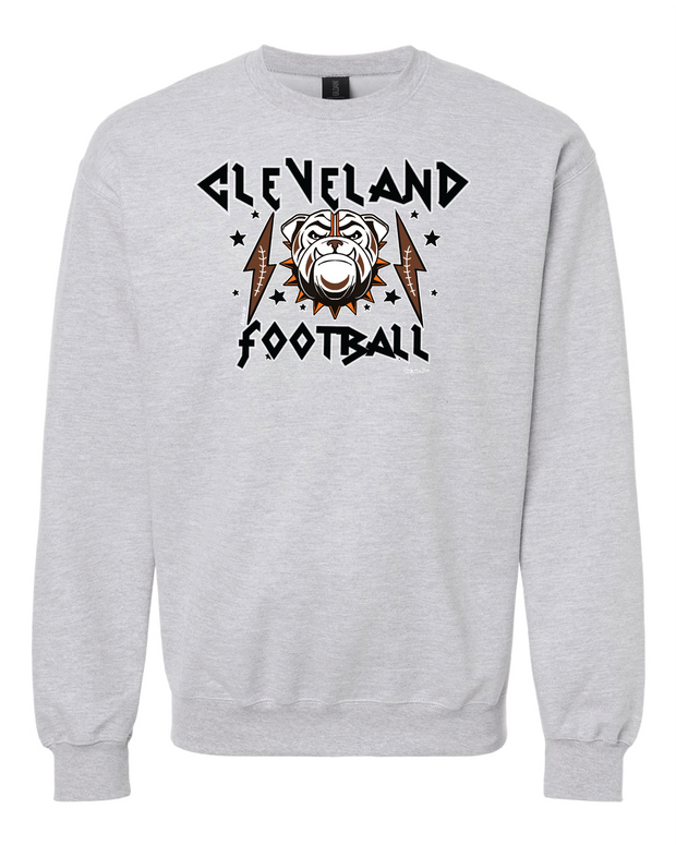 "Cleveland Football Dawg Bolt Design on Gray