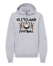 "Cleveland Football Dawg Bolt Design on Gray