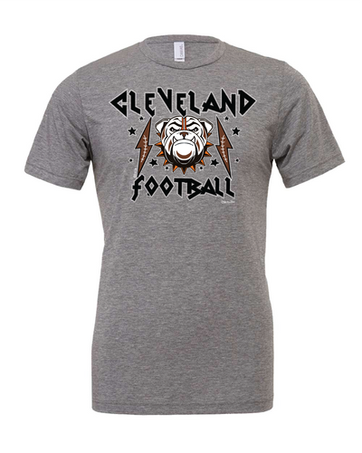 "Cleveland Football Dawg Bolt Design on Gray