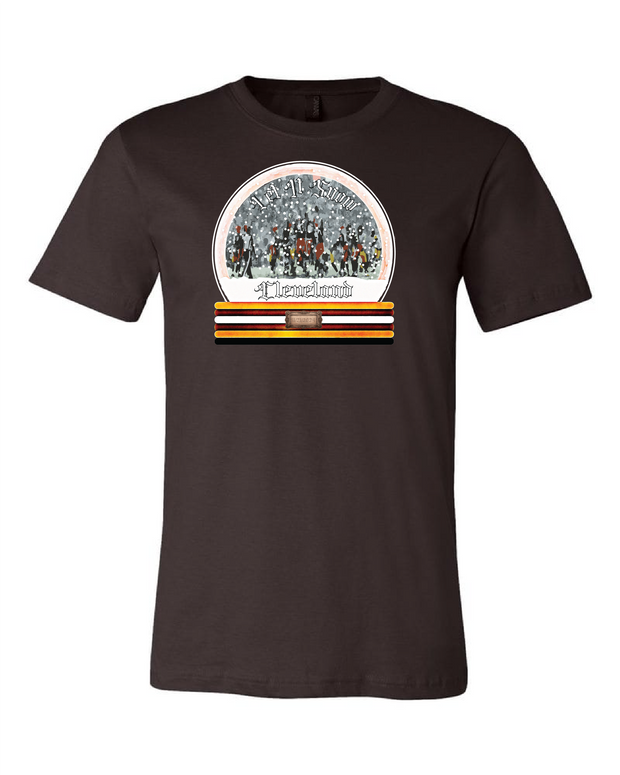 "Cleveland Football Snow Globe" Design on Brown