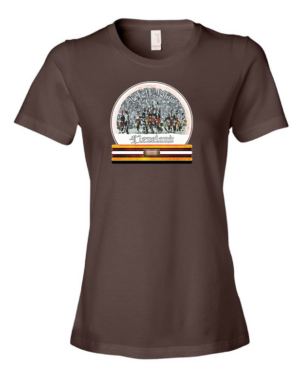 "Cleveland Football Snow Globe" Design on Brown