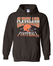 "Cleveland Football Old School Design on Brown