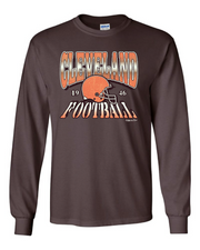 "Cleveland Football Old School Design on Brown