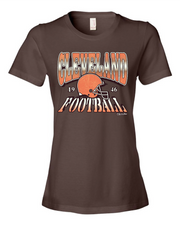 "Cleveland Football Old School Design on Brown