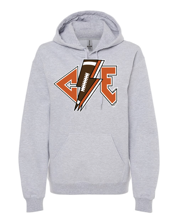 "Cleveland Football Bolt Design on Gray