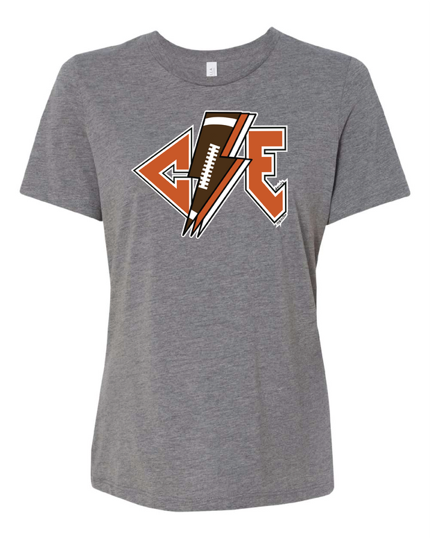 "Cleveland Football Bolt Design on Gray