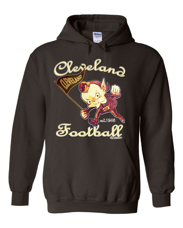 "Cleveland Vintage Elf" design on Brown