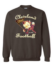 "Cleveland Vintage Elf" design on Brown