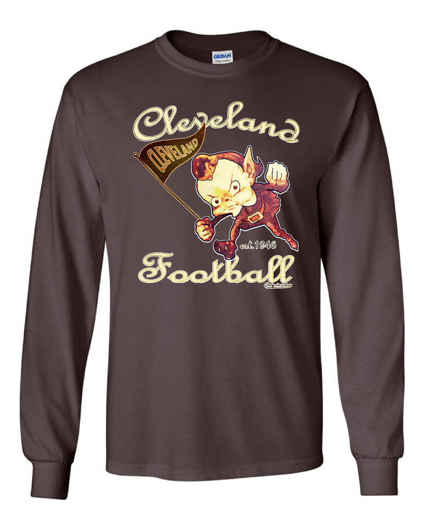 "Cleveland Vintage Elf" design on Brown