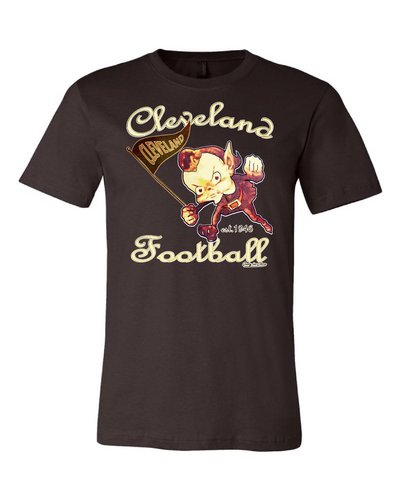 "Cleveland Vintage Elf" design on Brown