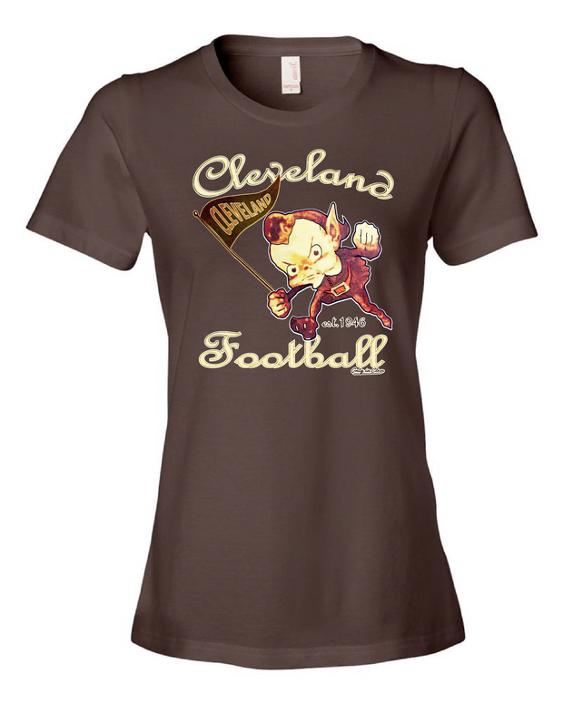 "Cleveland Vintage Elf" design on Brown