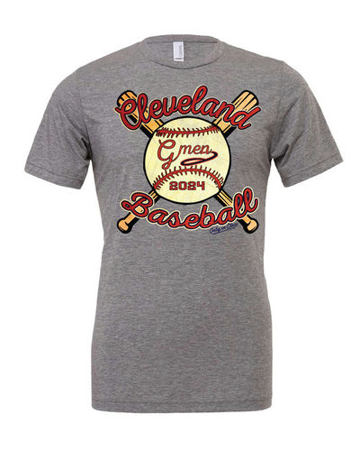 "Cleveland G-Men Baseball" Design on Gray