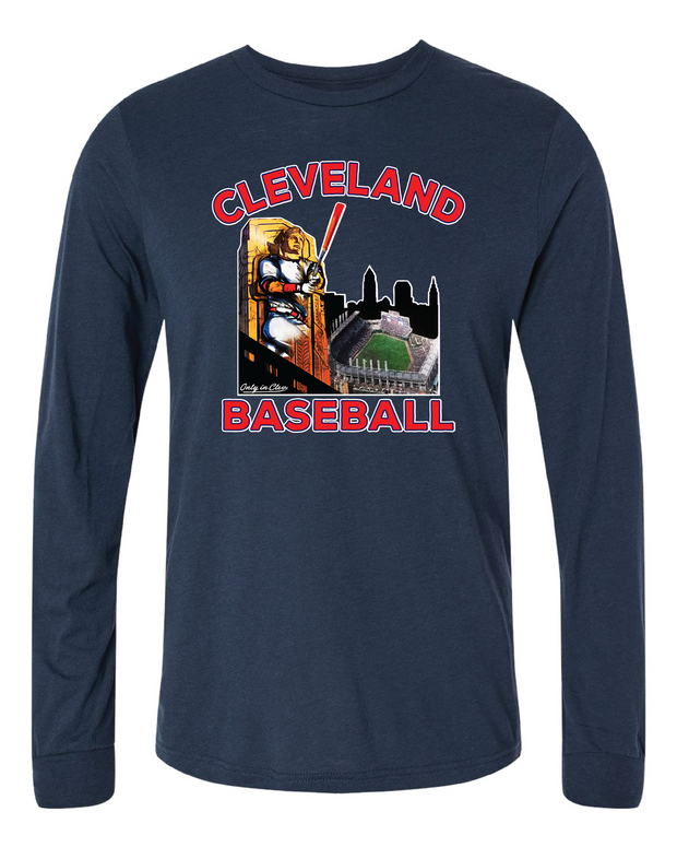 "Cleveland Slugger Baseball" Design on Navy