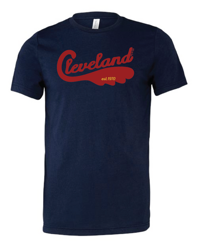 "Cleveland Swoosh 1970" Design on Navy