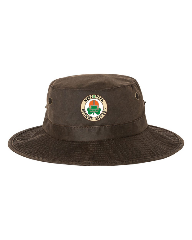West Park Browns Backers Safari Hat On Washed Brown